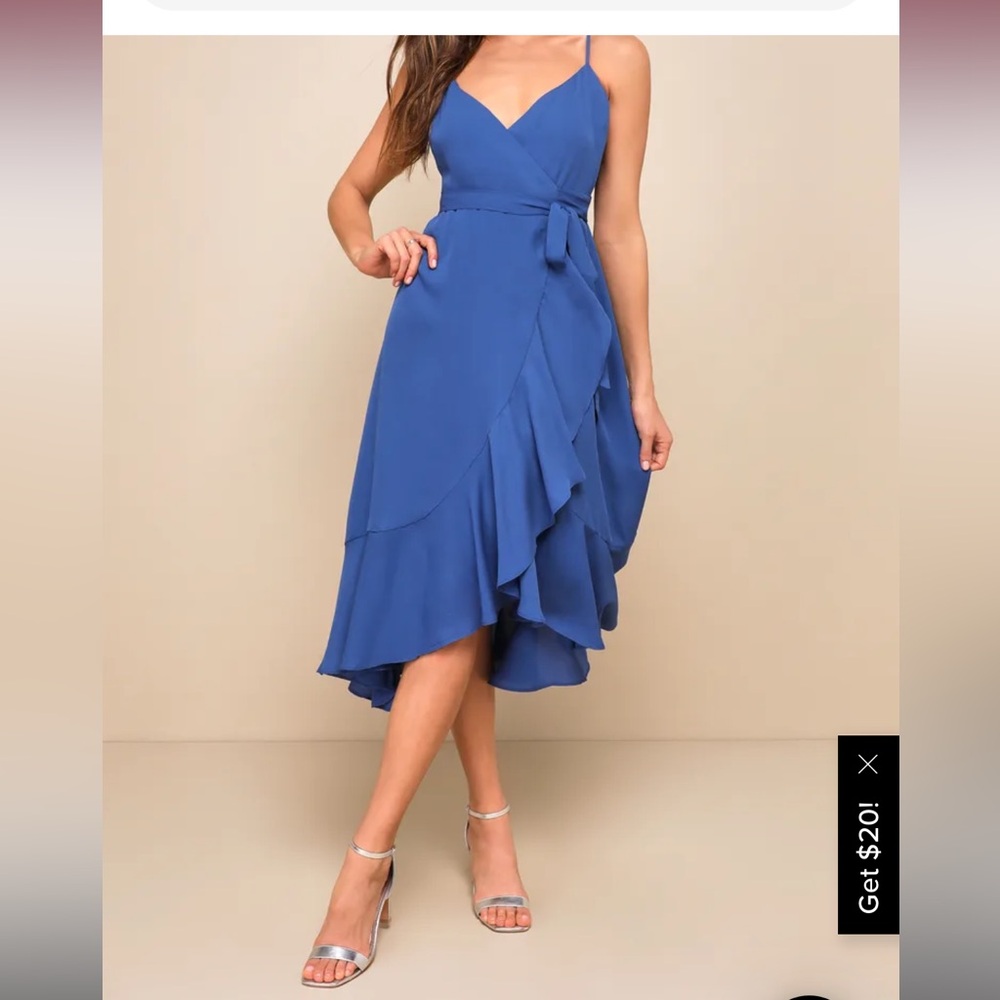 Blue lulus wrap dress